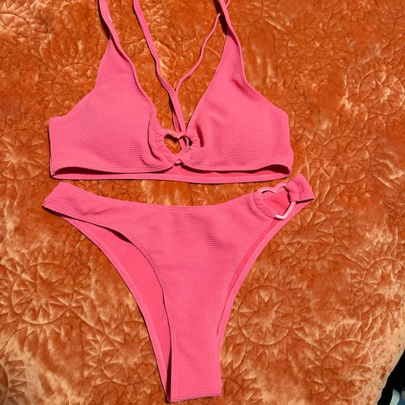 Heart Cutout Pink Bikini - Picture 1 of 1